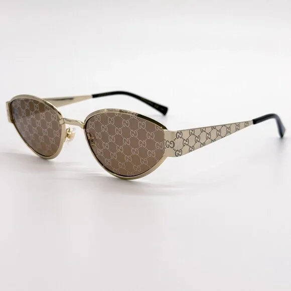 NEW GUCCI SUNGLASSES GOLD WOMEN CAT EYE EYEWEAR GUCCI GG1853S 003 - Picture 7 of 14